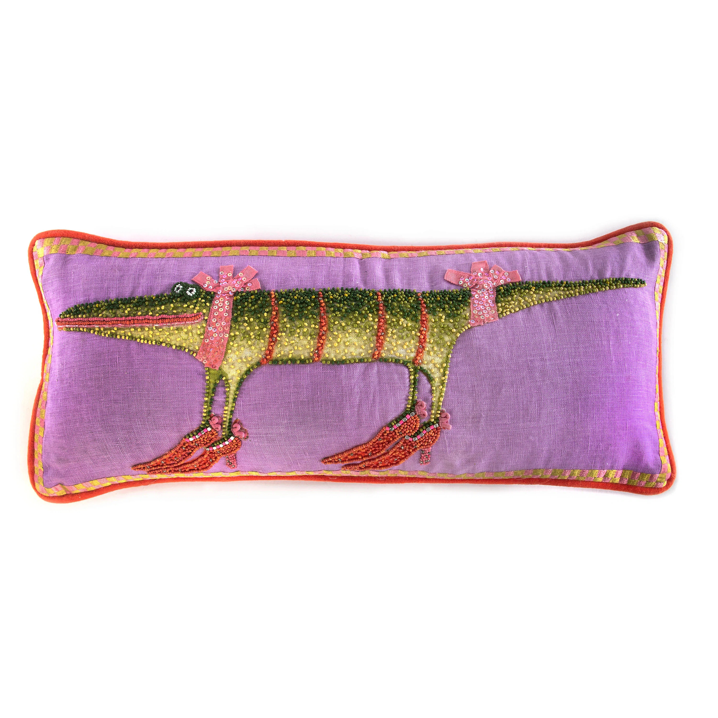 Patience Brewster Gloria Alligator Lumbar Pillow | Perigold