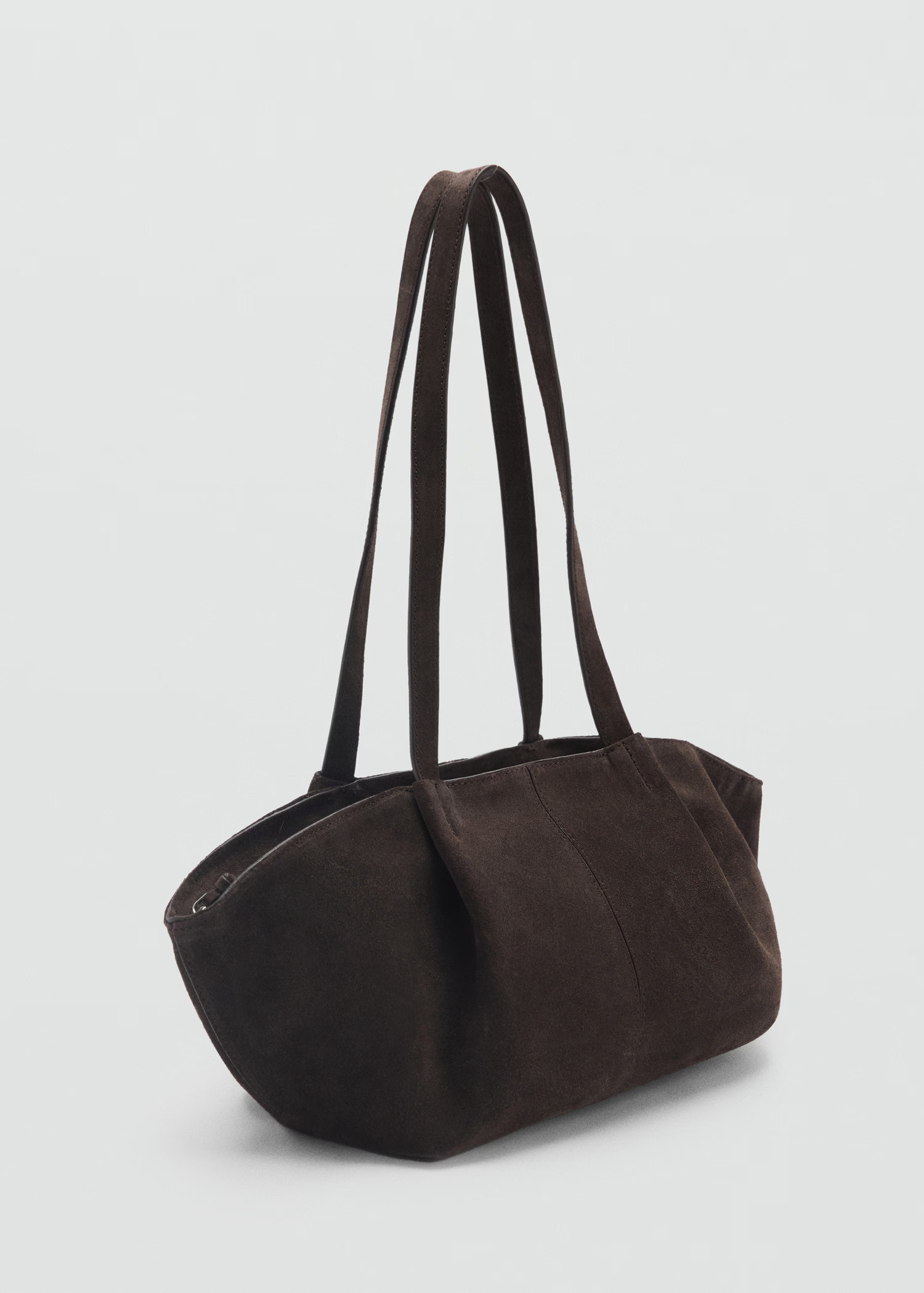 Double handle suede leather bag - Women | MANGO USA | Mango (US/MX/AU)