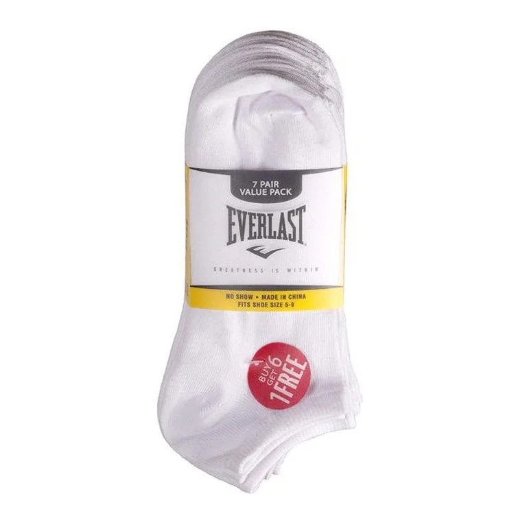 Everlast Women's Comfortable Acrylic Athletic Ankle Socks, White (7-Pack) | Walmart (US)