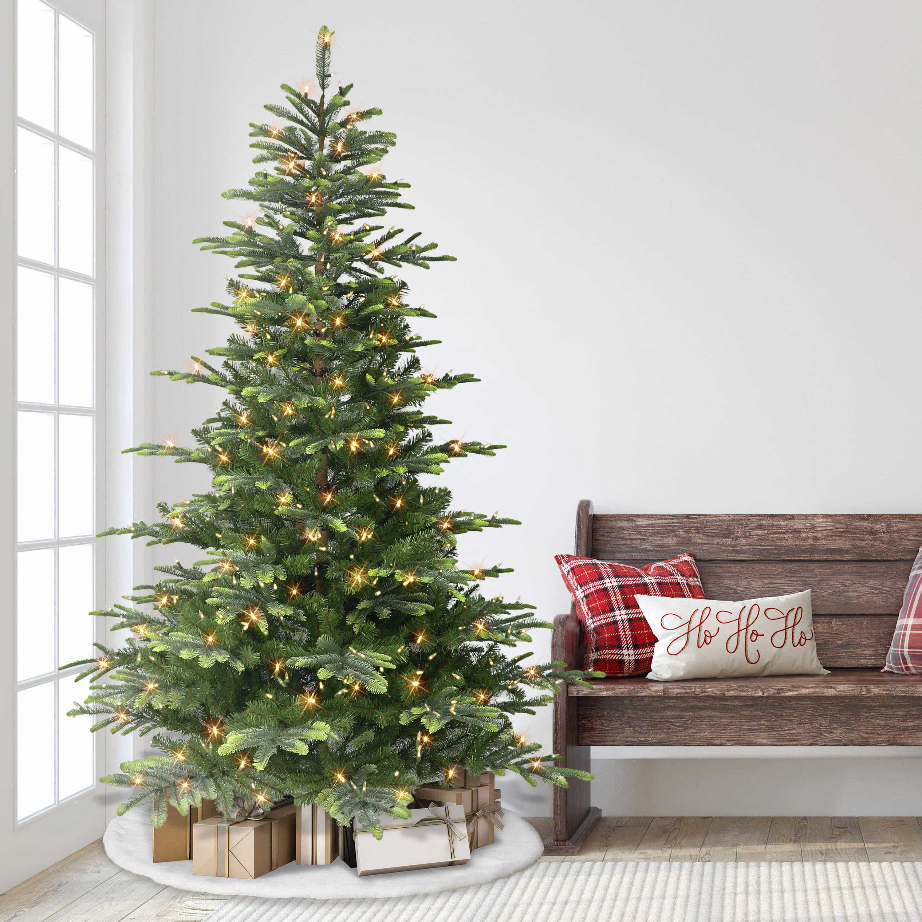 The Twillery Co. 90" H Green PVC & PE Blend Fir Christmas Tree with 600 LED Color Changing/Combin... | Wayfair North America