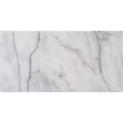 Satori Bianco Glacier 12-in x 24-in Polished Natural Stone Marble Tile (2-sq. ft/ Piece) | Lowe's
