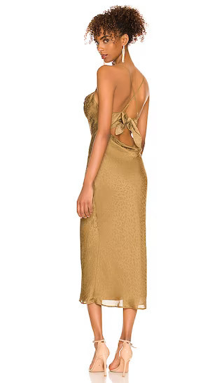 Lauren Midi Dress in Gold | Midi Cocktail Dress Midi Wedding Guest Dress Midi Dresses Revolve | Revolve Clothing (Global)