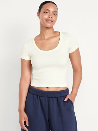 Exhale Seamless Cropped Rib T-Shirt | Old Navy (US)