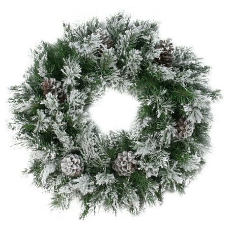 Northlight 24 in. Flocked Angel Pine with Pine Cones Artificial Christmas Wreath | Walmart (US)