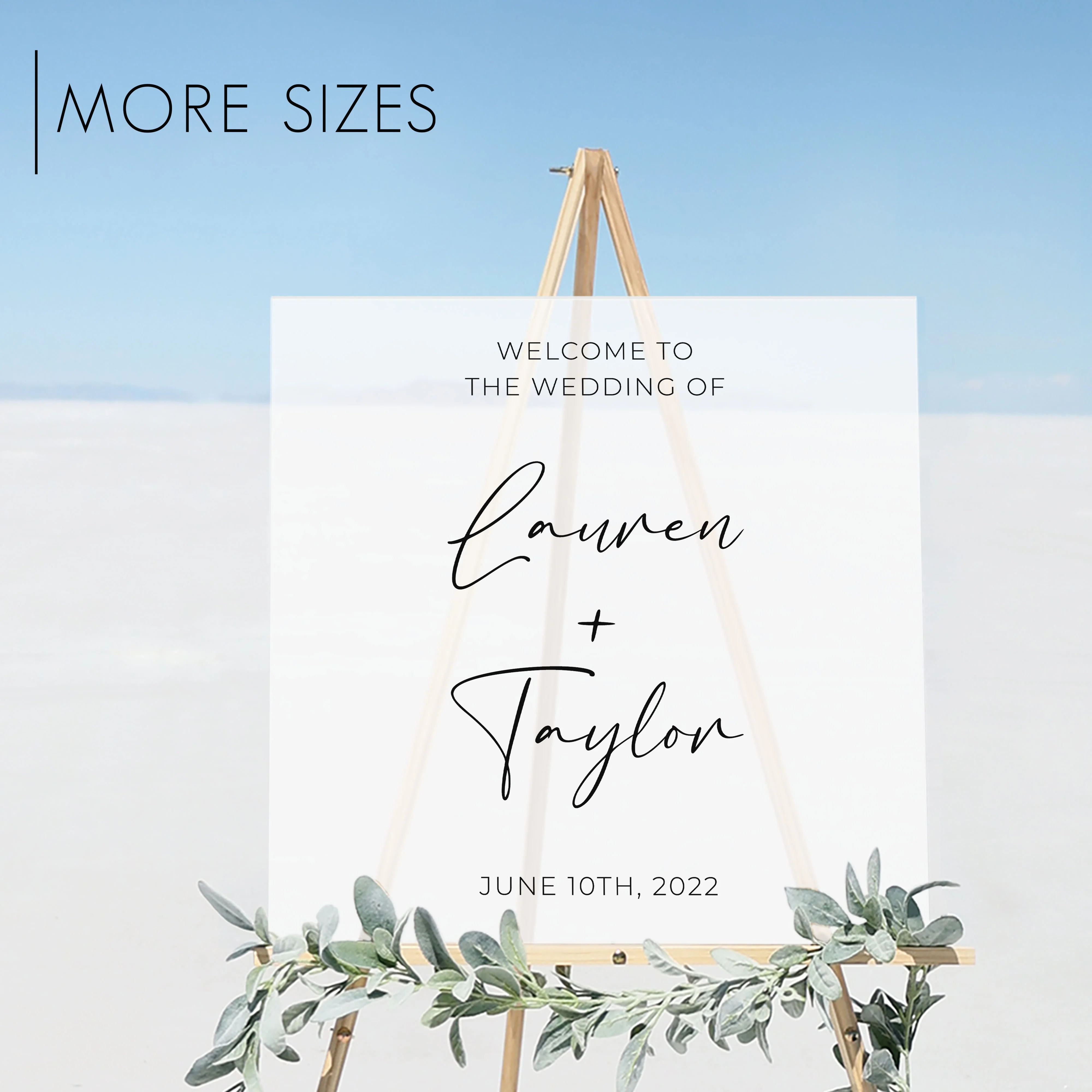 Frosted Acrylic Welcome Sign | Square Olivia | Circle and Square Decor 