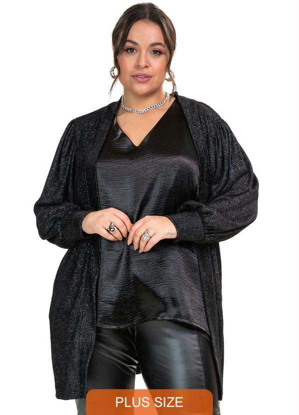 Secret Glam - Cardigan Tricot Shine Preto | Posthaus (BR)
