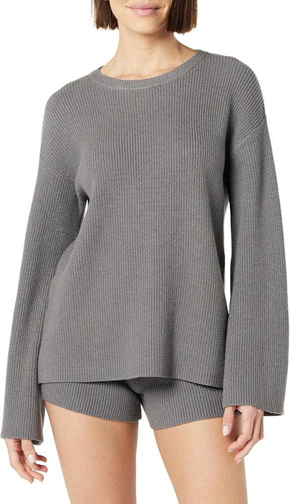 The Drop Women's Alice Crew-Neck Back-Slit Ribbed Pullover Sweater | Amazon (US)