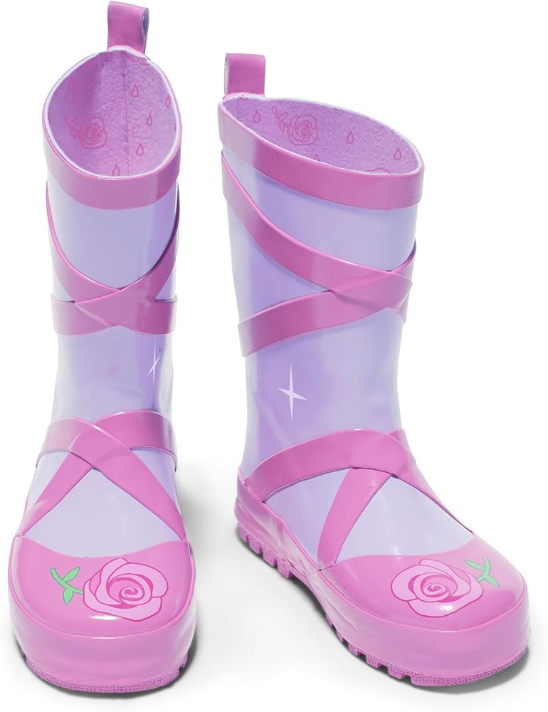 Kidorable Ballerina Rainboots, Pink, Kids Sizes, Natural Rubber Boots with Cotton Lining, Pull On... | Amazon (US)