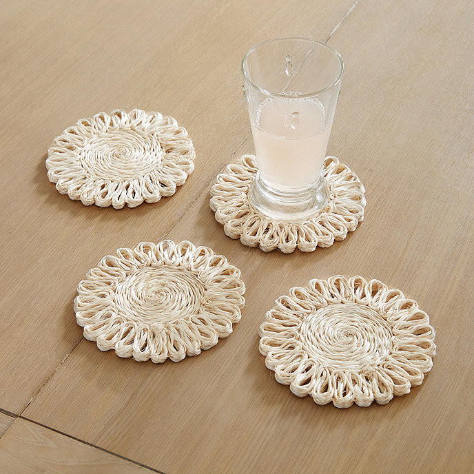 Tulum Scalloped Woven Coaster | Ballard Designs, Inc.