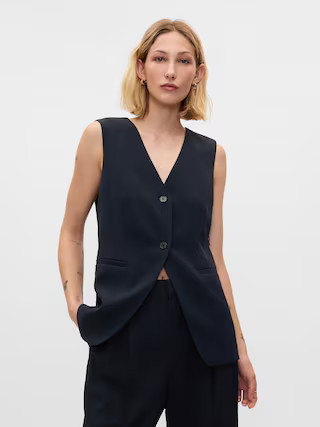 Longline Twill Vest | Gap (US)