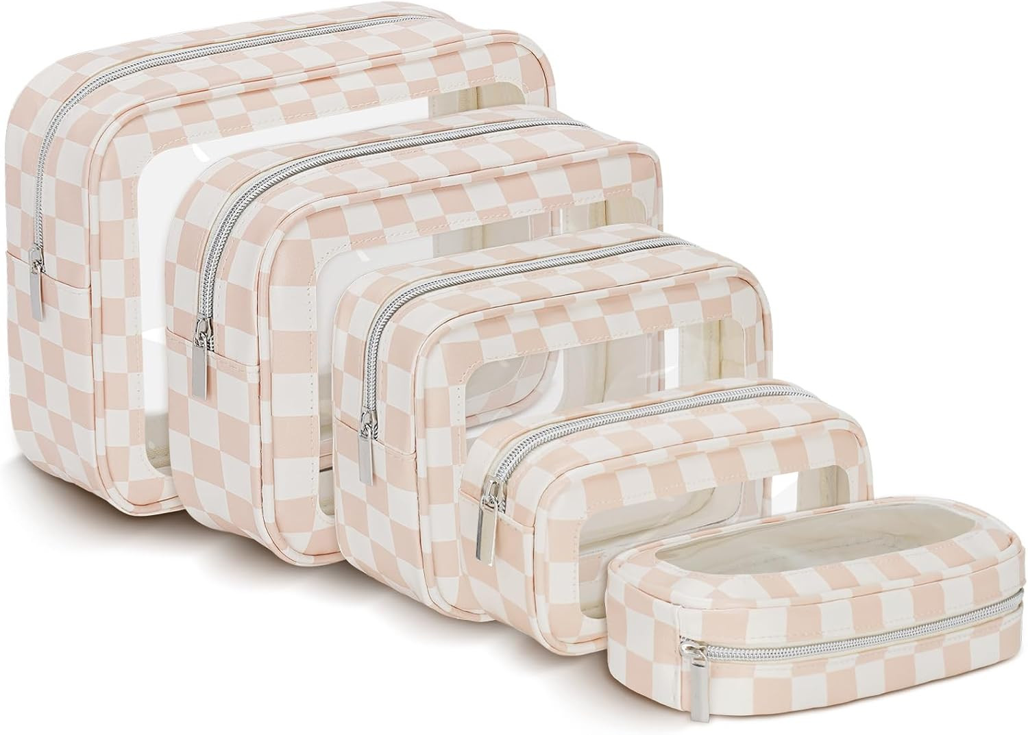 5PCS Diaper Bag Organizer Pouch Set, TSA Approved Clear Toiletry Bag, Waterproof TPU Makeup Bag Travel Organizer for Women Kids | Amazon (US)