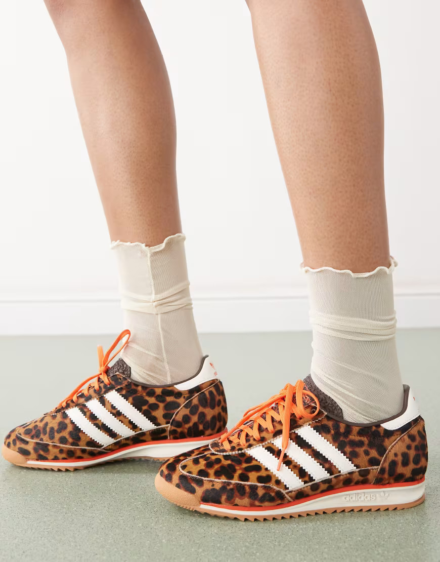 adidas Originals SL72 OG sneakers in leopard print-Multi | ASOS (Global)
