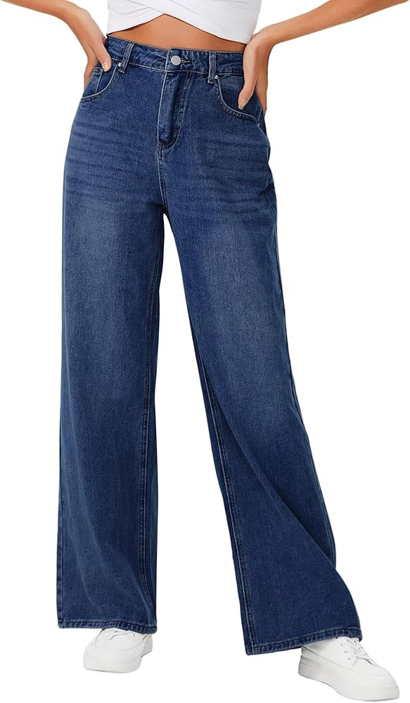 Genleck Baggy Jeans for Woman High Waisted Loose Wide Leg Jean Womens Boyfriend Y2K Pants Trendy | Amazon (US)
