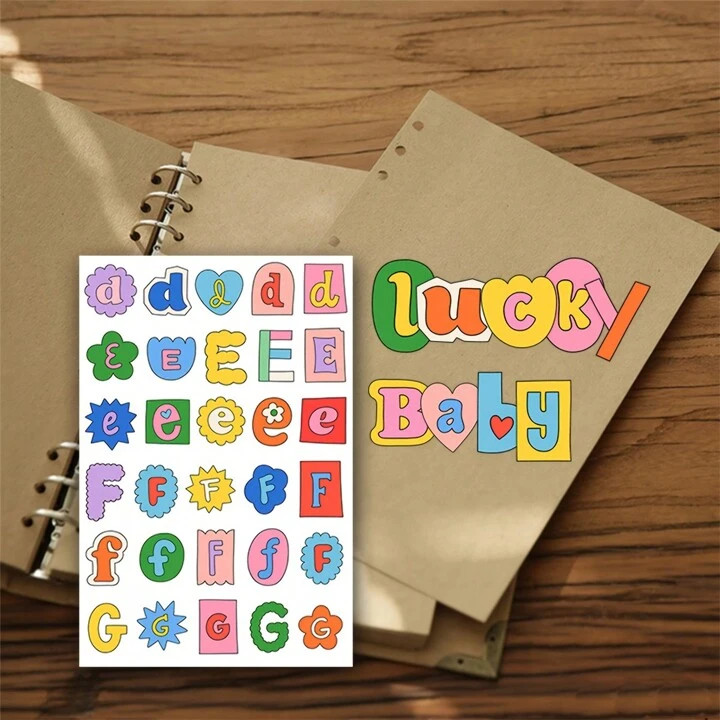 8pcs Cute Cartoon Alphabet Stickers, Reusable Self-Adhesive Decals For Laptops, Phones & More - M... | SHEIN