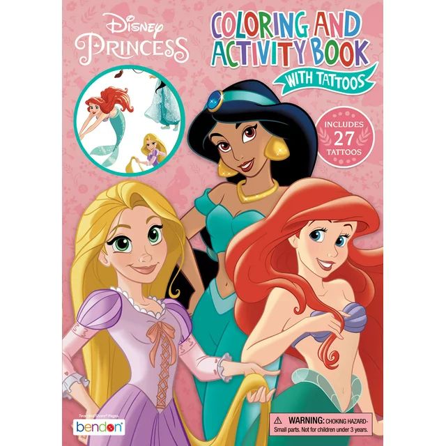 Disney Princess 48 Page Coloring and Activity Book With Tattoos, Paperback | Walmart (US)