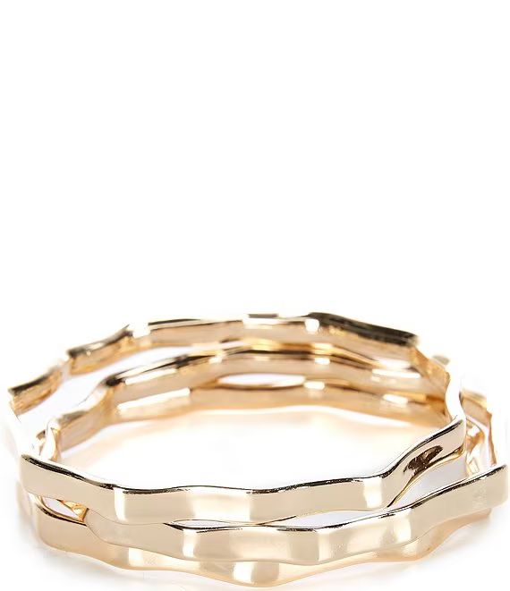 Trio Wavy Metal Bangle Bracelet Set | Dillard's