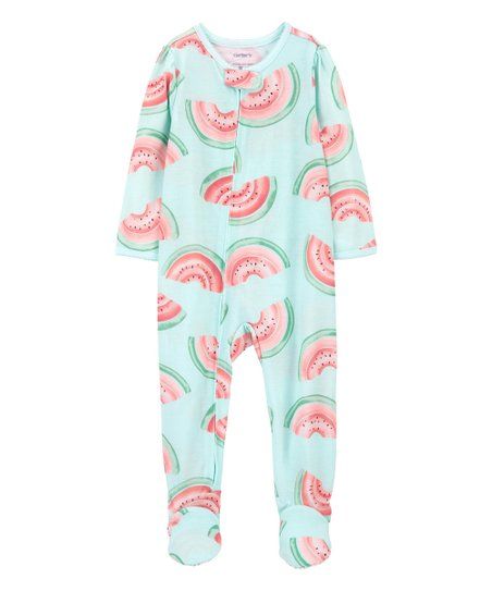 Light Blue Watermelon Footie - Infant | Zulily