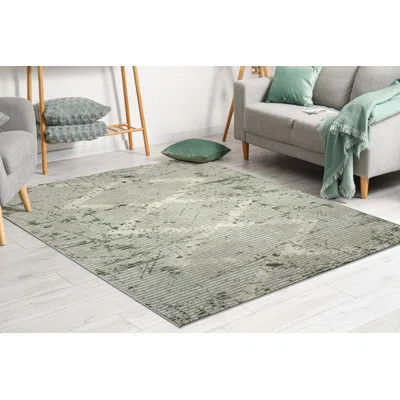 Davide 1230 Transitional Geometric Green Area Rug | Wayfair North America