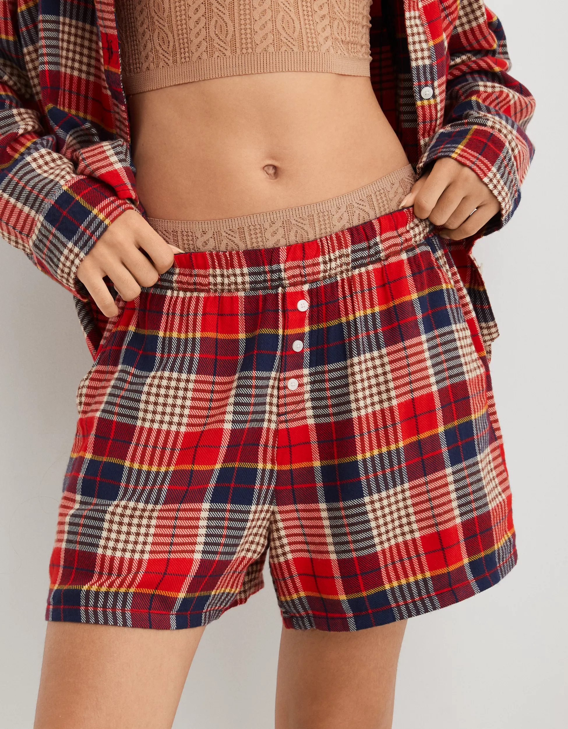 Aerie Flannel High Waisted Skater Pajama Boxer | Aerie