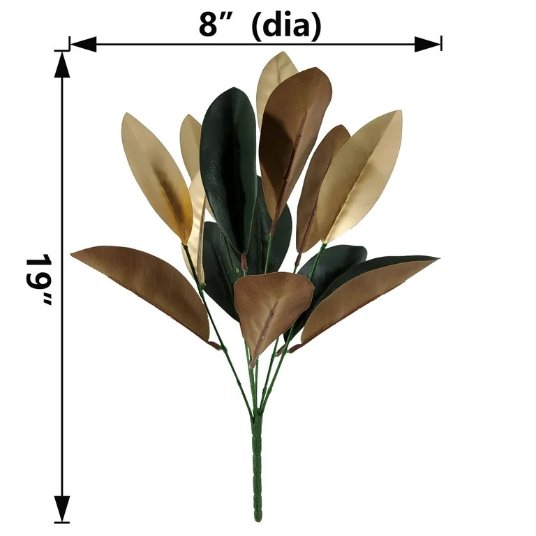 Mainstays 19in Indoor Artificial Gold Magnolia Leaves bush | Walmart (US)