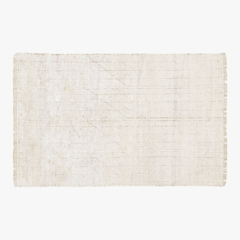Kada Modern Handknotted Viscose White Area Rug 5'x8' | CB2 | CB2