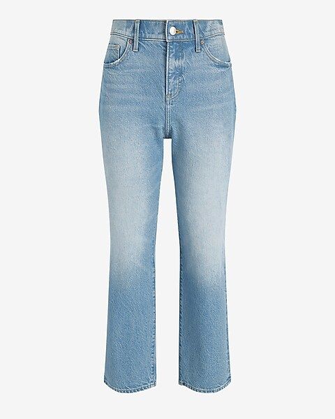 High Waisted Light Wash Straight Ankle Jeans | Express (Pmt Risk)