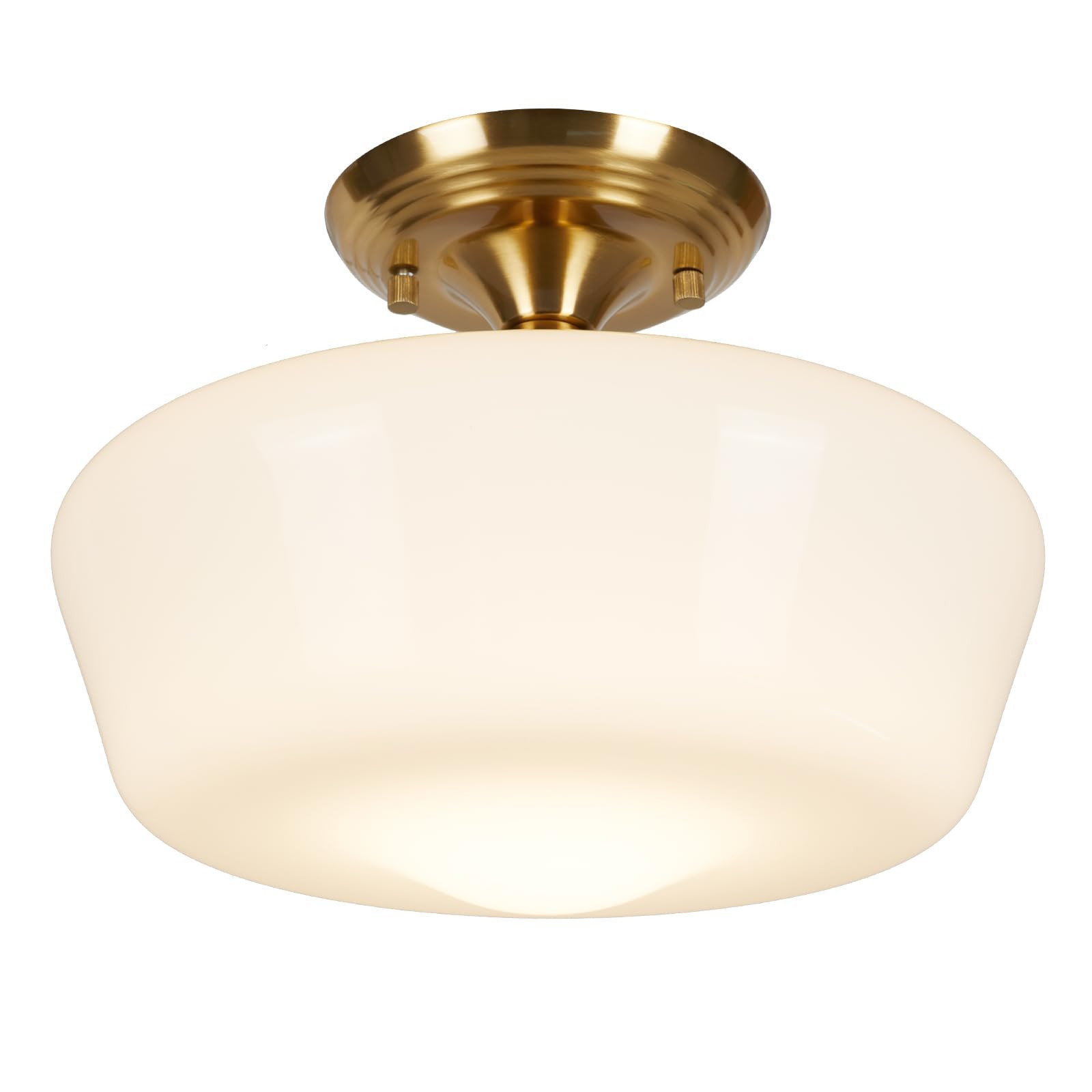 Schoolhouse Style Semi Flush Mount Ceiling Light Fixture, 12" Modern Gold Hallway Ceiling Lamp wi... | Amazon (US)