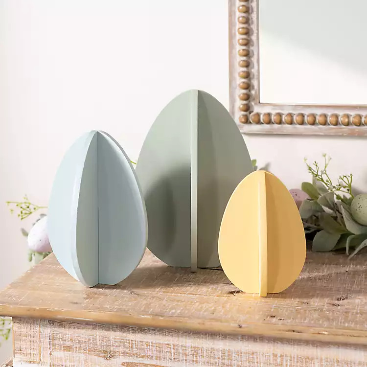 Wooden Easter Egg Decorations, Set of 3 | Kirkland's Home