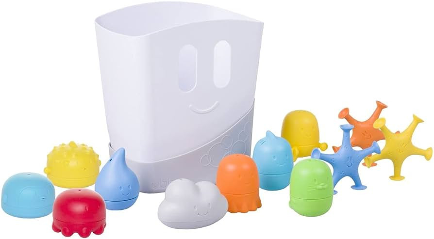 Ubbi Baby Bath Time Essential Gift Set, Includes Drying Bin and 11 Bath Toys, Dishwasher Safe, Wh... | Amazon (US)