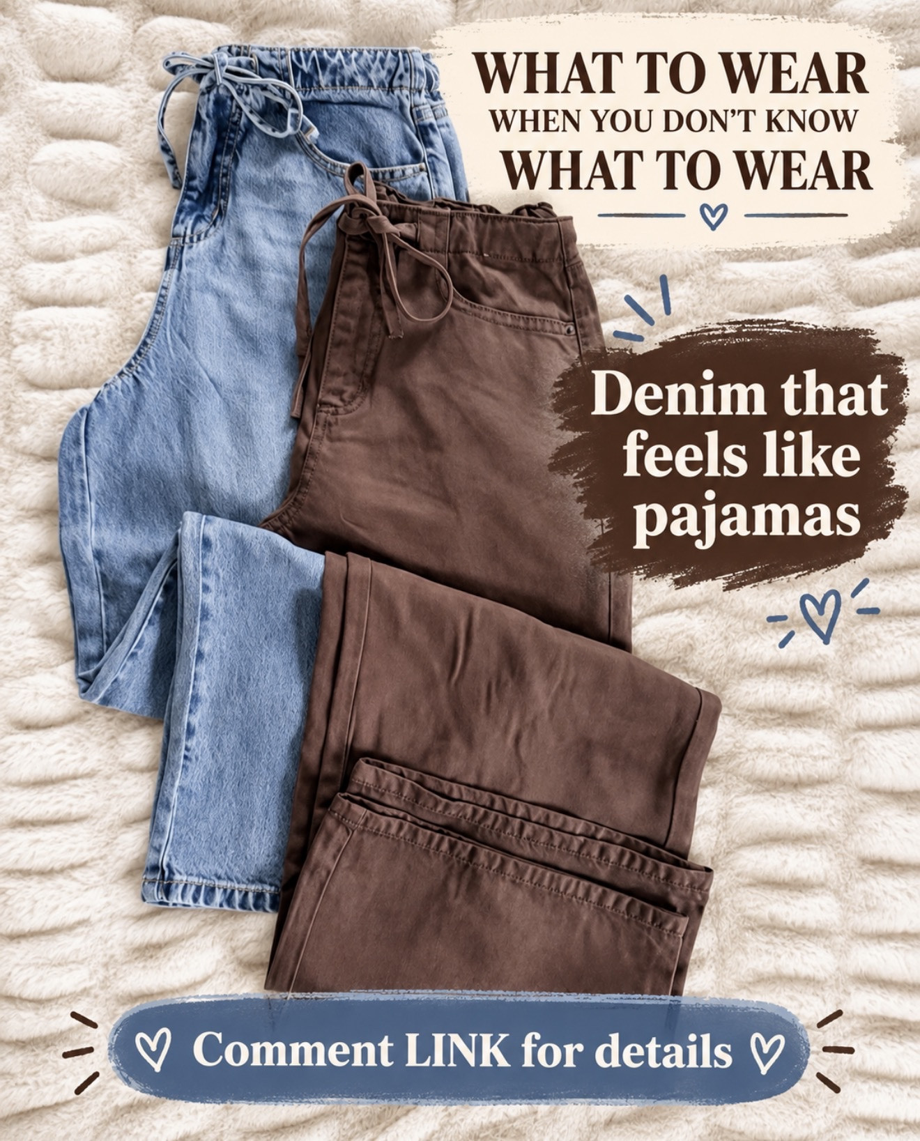Denim that feels like pajamas?! These are the kind of pants I want to wear all day. 🙌 They come in classic blue and the prettiest chocolate brown!

Comment LINK and I’ll send you the details! 🔗

#LTKOver40 #LTKSeasonal #LTKmomlife