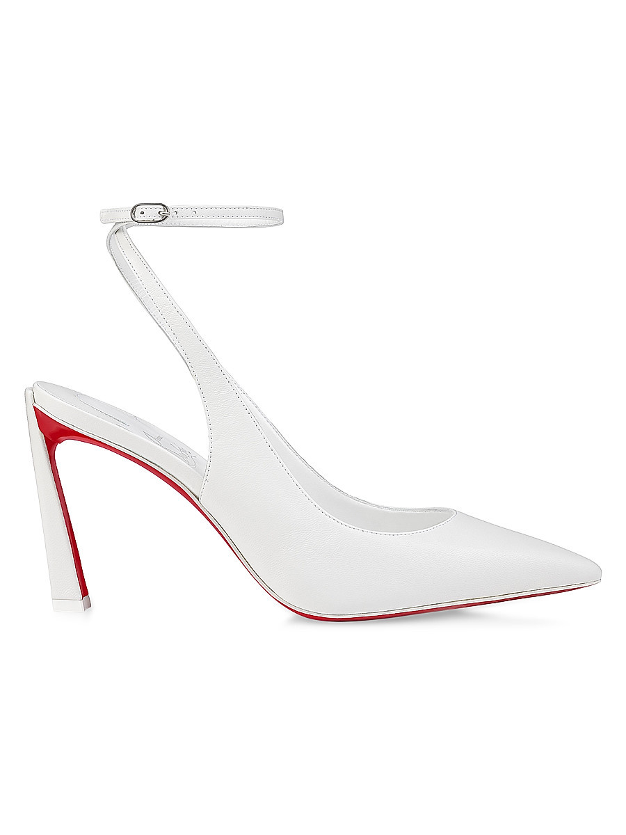 Women's Condora Strap 85MM Leather Pumps - Bianco - Size 9.5 | Saks Fifth Avenue