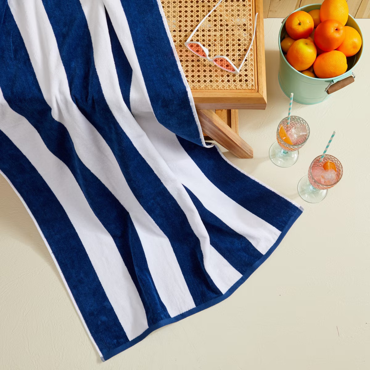 Market & Place Cotton Cabana Stripe Beach Towel Set | Target