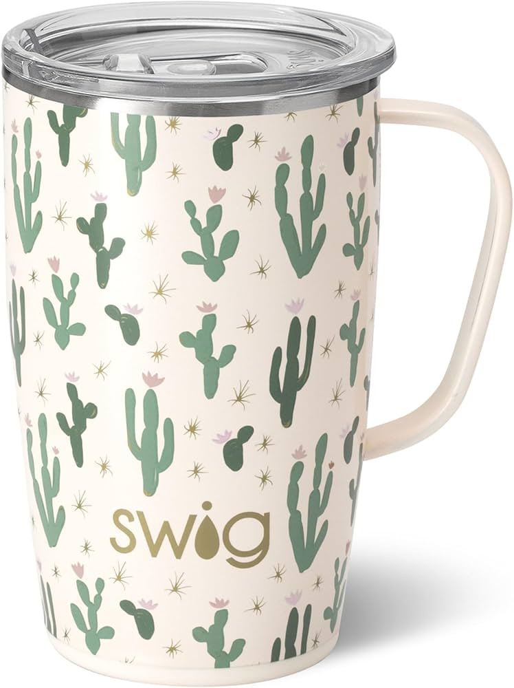 Swig Life 18oz Travel Mug, Insulated Tumbler with Handle and Lid, Travel Coffee Mug, Cup Holder F... | Amazon (US)