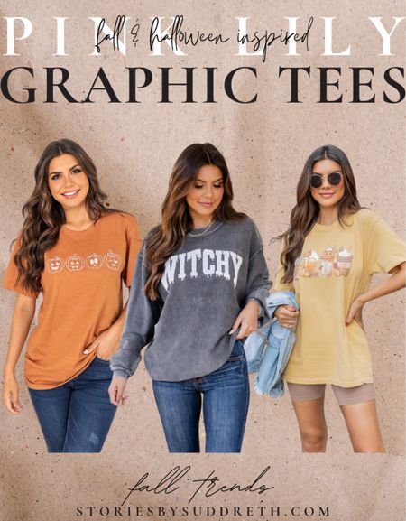 Fall and Halloween inspired graphic tees and graphic sweatshirts! 

fall outfits, fall fashion, travel outfit, airport outfits, Halloween party, pink lily, fall graphic tees, Halloween graphic tees

#fallgraphictee #falloutfits #halloweengraphictee #traveloutfit #fallfashion #pinklily #halloween #fall

#LTKstyletip #LTKSeasonal #LTKSale