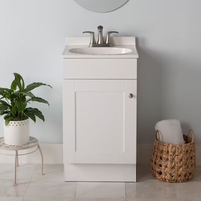 Project Source  18-in White Single Sink Bathroom Vanity with White Cultured Marble Top | Lowe's