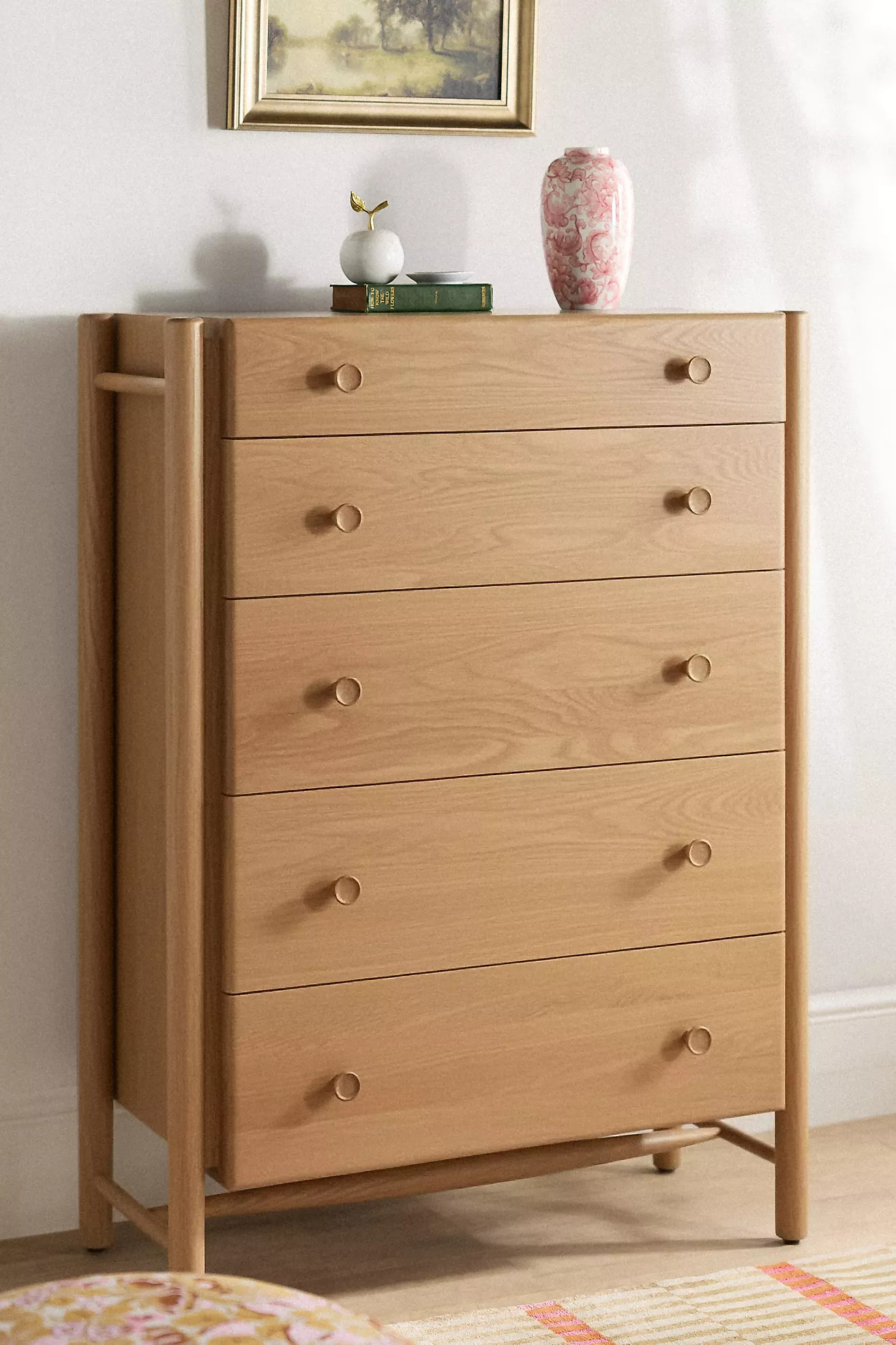 Roma Oak Wood Five-Drawer Dresser | Anthropologie (US)