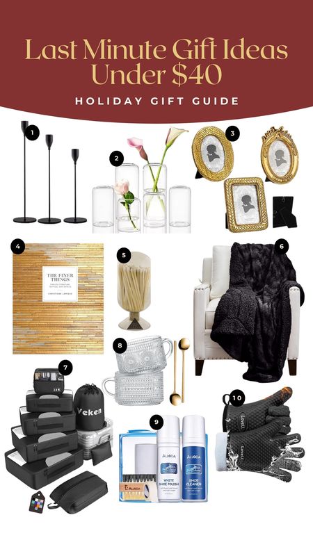 In need of a last minute gift? Sharing some of my top picks under $40 with fast shipping! Home items like vases, picture frames, coffee table book, and a cozy throw blanket. 

#LTKHoliday #LTKfindsunder50 #LTKGiftGuide