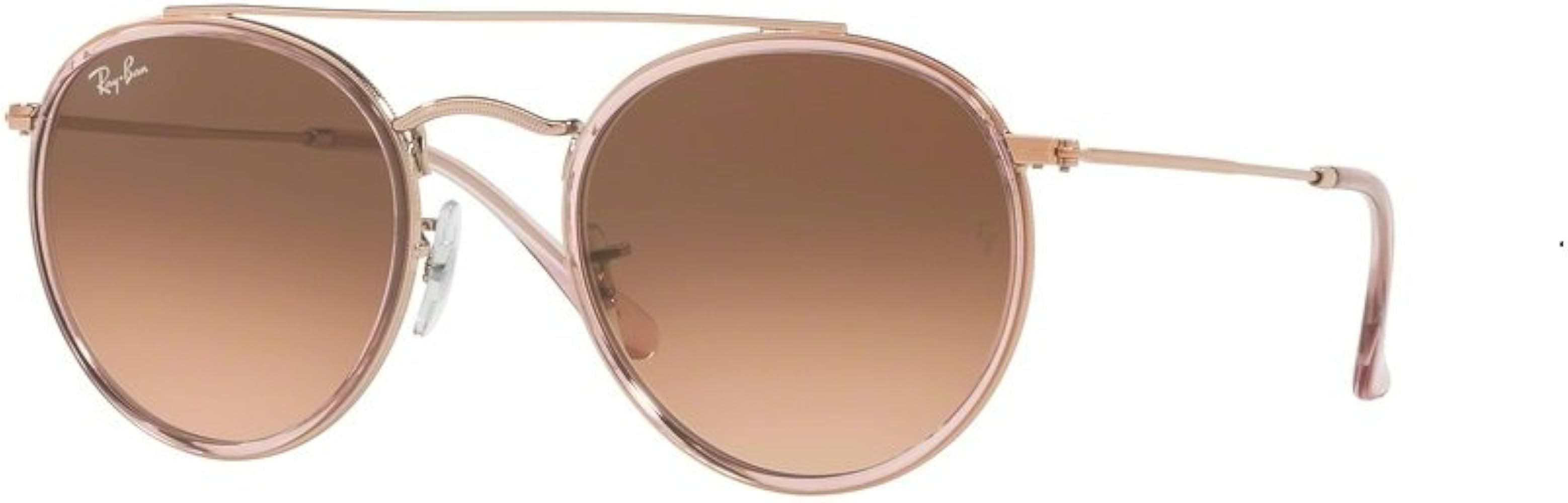 Ray-Ban RB3647N Round Double Bridge Sunglasses + BUNDLE with Designer iWear Eyewear Care Kit | Amazon (US)