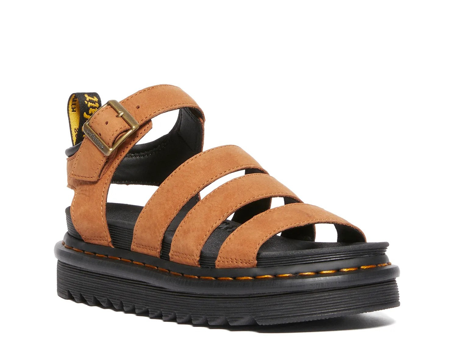 Dr. Martens Blaire Platform Sandal | Women's | Dark Brown Nubuck | Size UK 5 / US 7 | Sandals | Ankle Strap | DSW