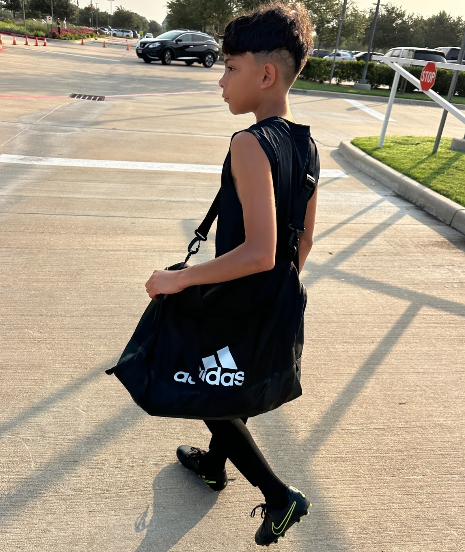 Adidas duffel bag is perfect for any sports. Whether it’s for football, soccer or basketball. It will fit all of their gear. #sports #duffelbags #adidas #athlete