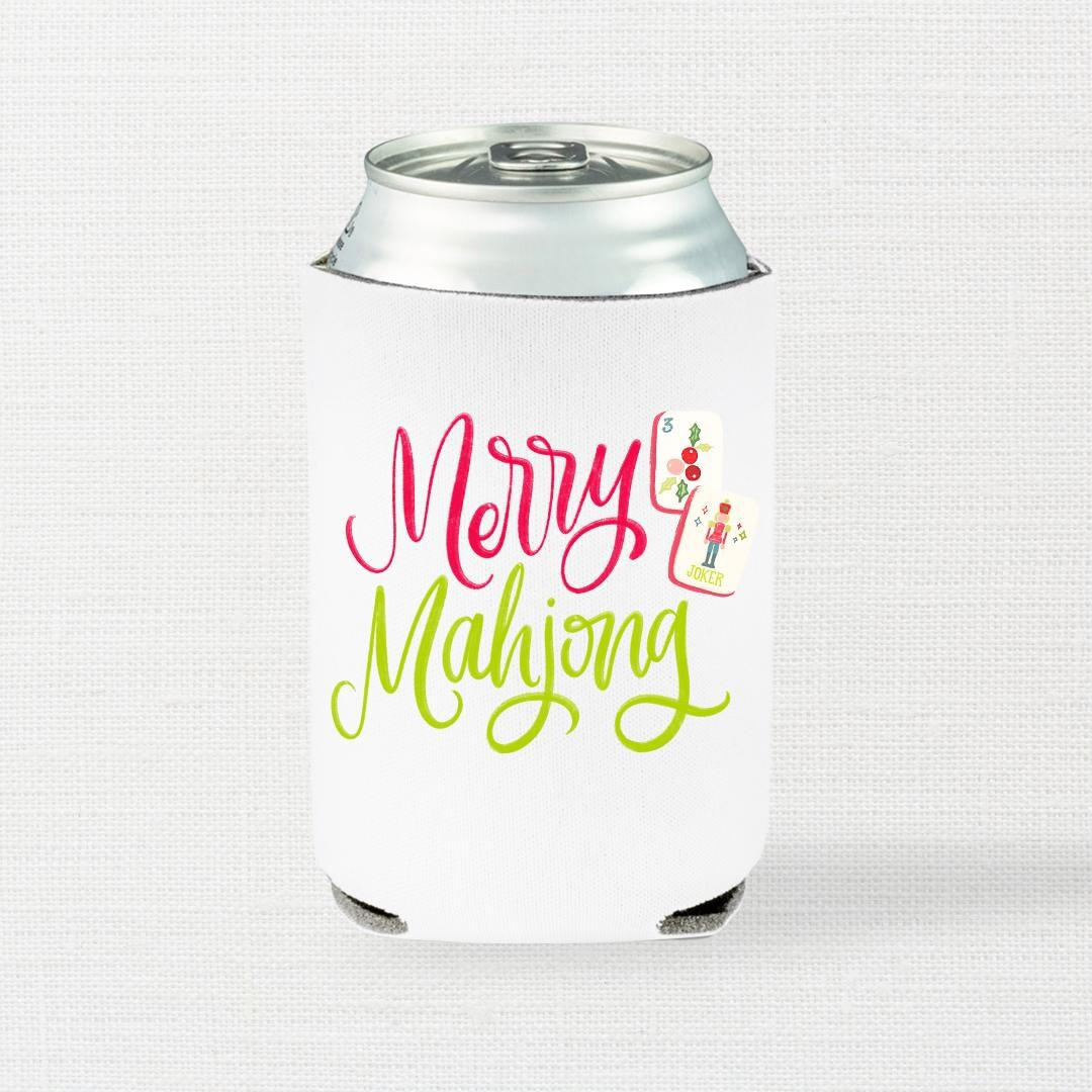 Mahjong Can Koozie Christmas Mahj Huggie Full Color Mahj Can Cooler 4 Pack - Etsy | Etsy (US)
