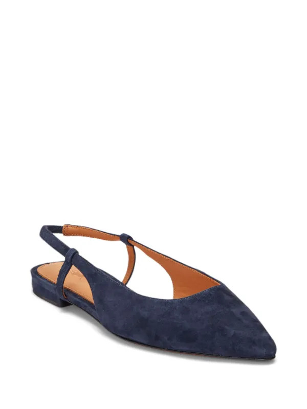 Polo Ralph Lauren pointed-toe Suede Ballerinas  - Farfetch | Farfetch Global