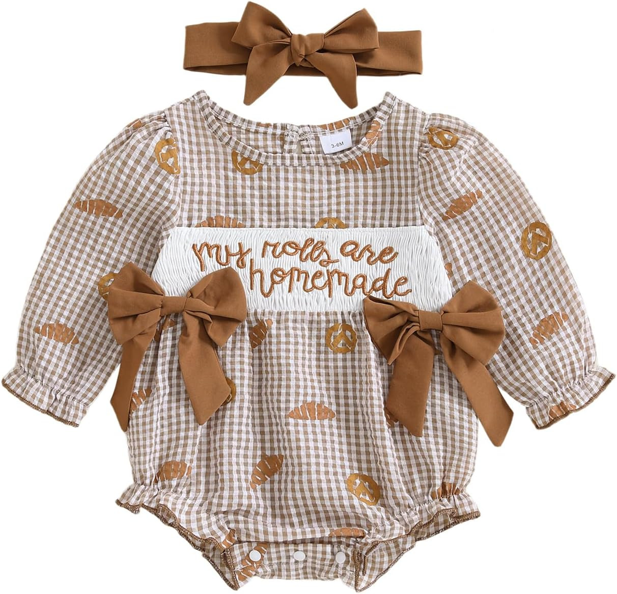 Giraropa Baby Girl Outfits Smocked Bubble Romper Jumpsuit Long Sleeve Bodysuit Cute Newborn Infant Fall Winter Clothes | Amazon (US)