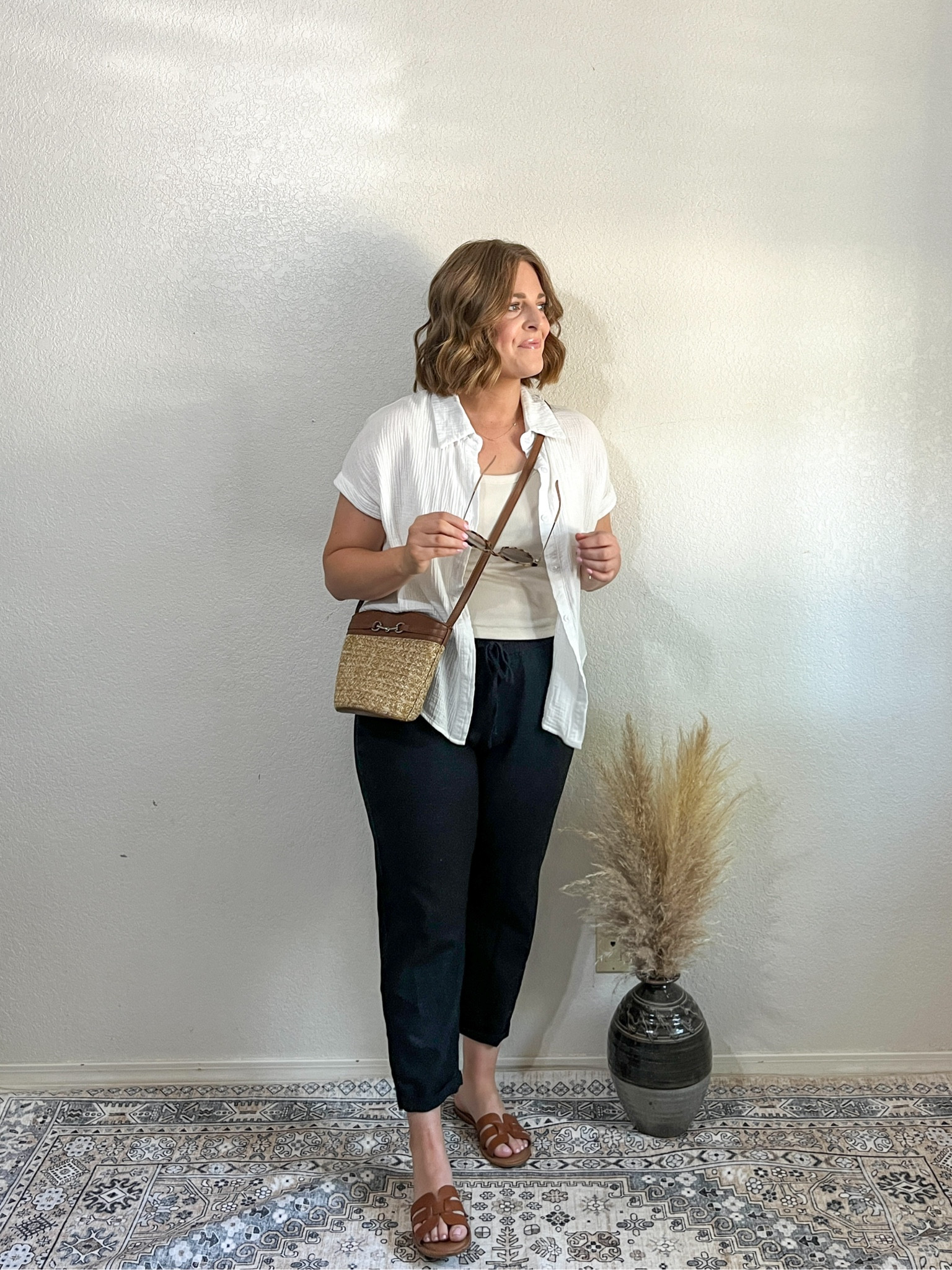 5 days of Summer outfits// DAY 1 

A short sleeve button down works perfectly as a layering piece in the Summer heat! I have had this one for several seasons and have been able to style it many ways! 

Button down M (runs boxy)
Tank L (tts)
Pants 10 classic (tts) I’m 5’4

#LTKFindsUnder50 #LTKStyleTip #LTKMidsize