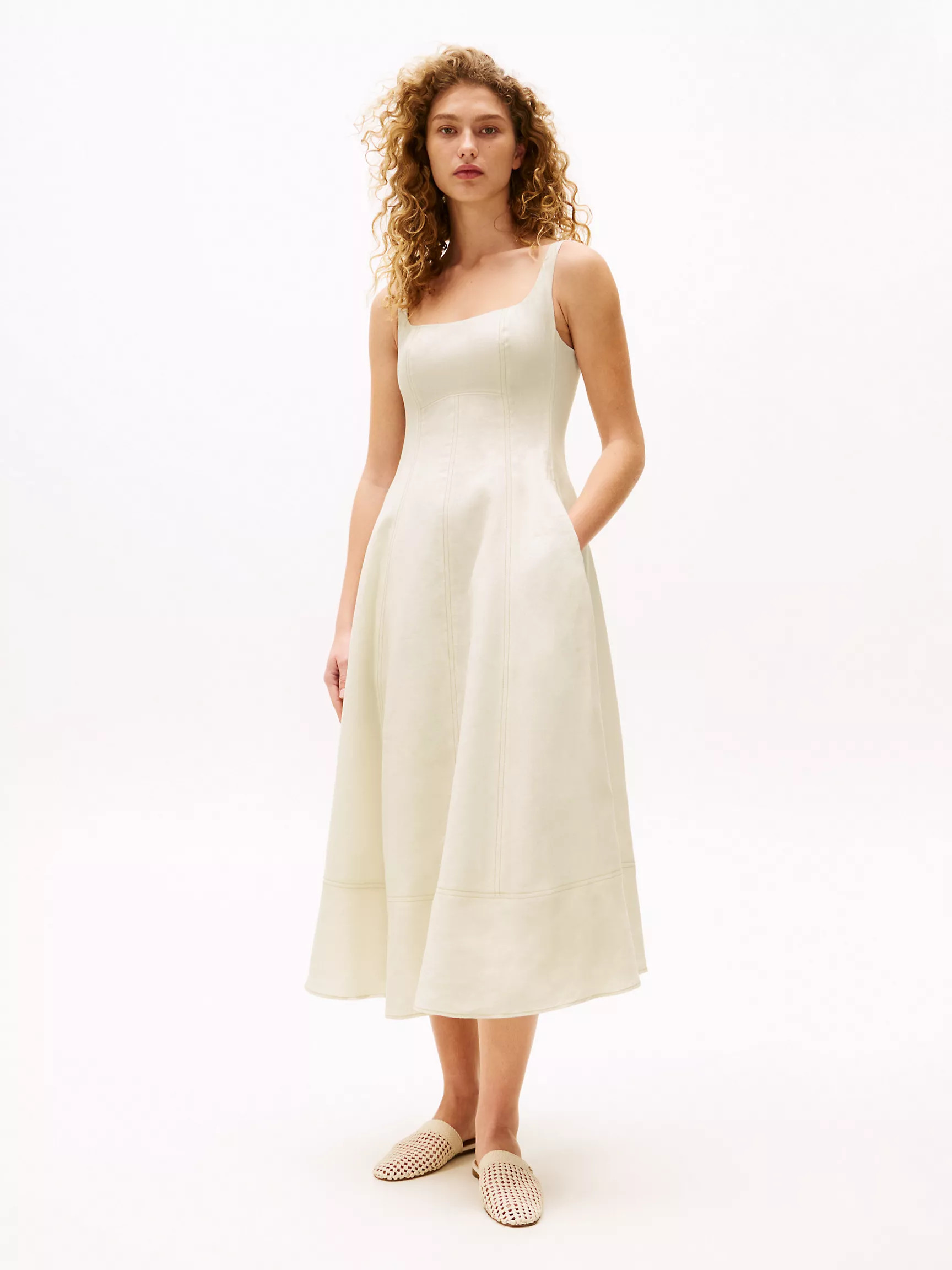 Sofia for Tommy Linen Midi Dress | Tommy Hilfiger | Tommy Hilfiger (US)