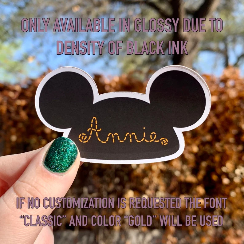Custom Disney Ear Hat Embroidered Name Sticker Disney Ear Hat | Etsy | Etsy (US)
