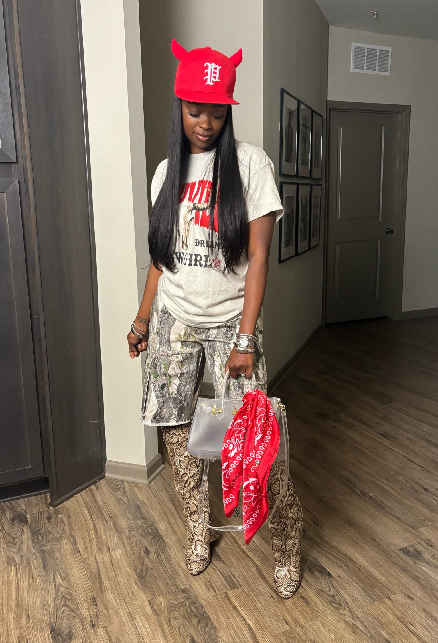 OOTD | Shein Outfit 🐮❤️‍🔥🦌

shein, shein outfit, outfit inspiration, style inspiration, snakeskin, boots, jorts, camo shorts 

#LTKFindsUnder50 #LTKSaleAlert #LTKStyleTip