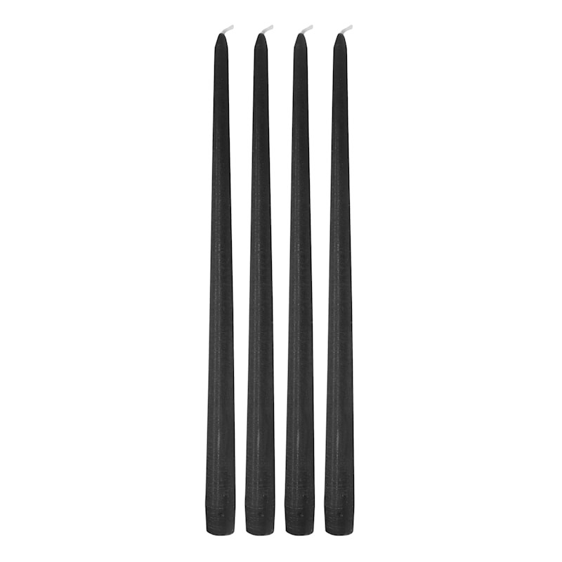 4-Pack Black Unscented Taper Candles, 14" | At Home