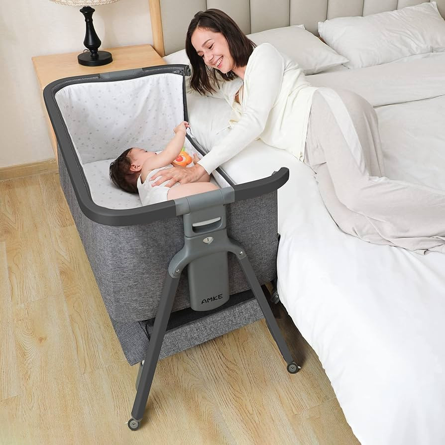 AMKE Baby Bassinets,Bedside Sleeper for Baby,35s Quick Assemble Baby Crib with Storage Basket,Por... | Amazon (US)
