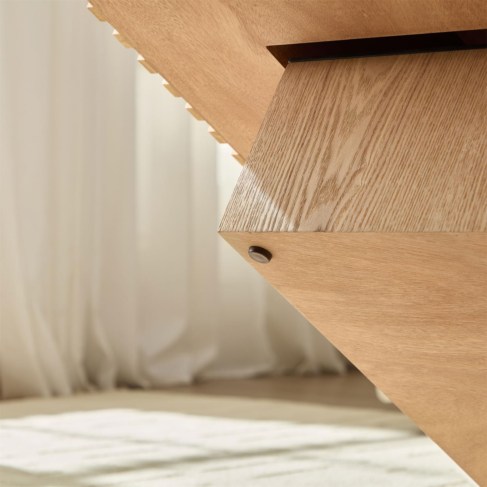 35.43''Natural Wood Coffee Table Modern Handcraft Drum Wooden Solid Wood Veneer Tea Table for for... | Amazon (US)